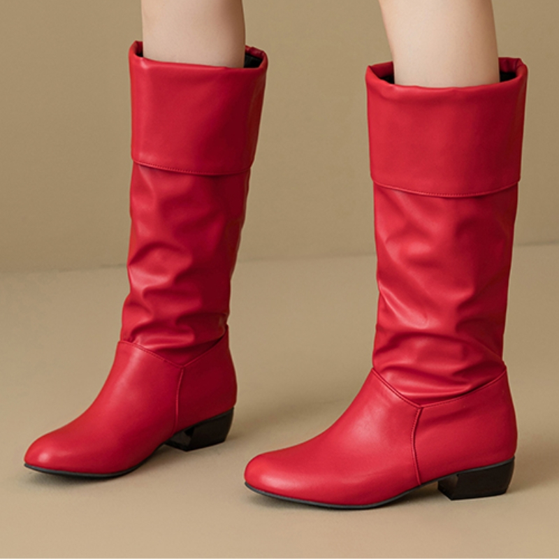 Slip on Knee High Boots Pleate - Waterproof Winter Boot ulasan dan harga