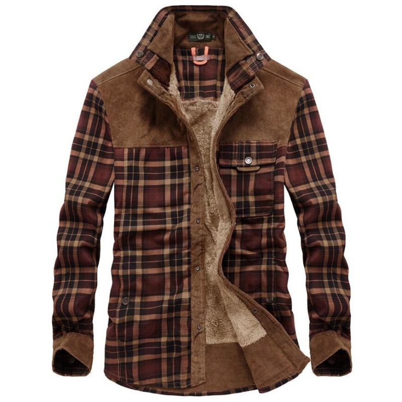 Men's Jackets Winter Windproof - Flannel Shirt Lined ulasan dan harga