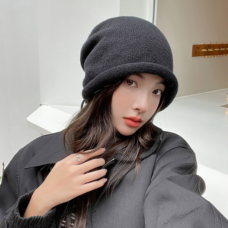 Knitted Bonnet Hoods Female Wi - Knit Beanie Hat Warm ulasan dan harga