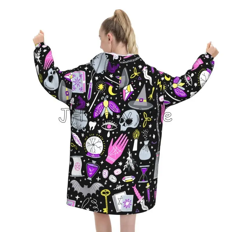 Magic Witchy Goth Oversized Bl - Sherpa Hoodie Fleece ulasan dan harga