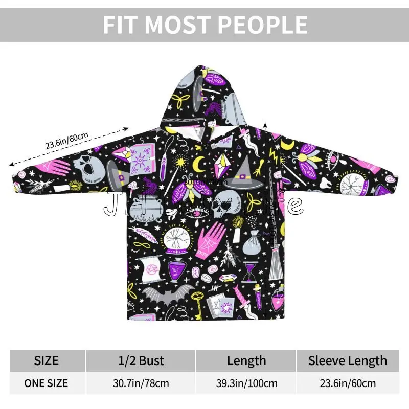 Magic Witchy Goth Oversized Bl - Sherpa Hoodie Fleece ulasan dan harga