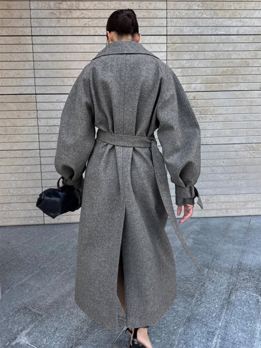 LUCYSHIHATTU Long Imitation wo - Wool Coat Peacoat ulasan dan harga