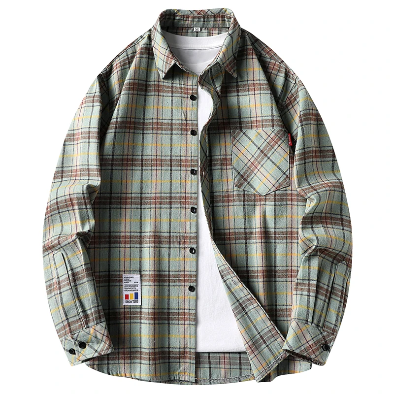 Mens Casual Plaid Grid Flannel - Flannel Shirt Lined ulasan dan harga