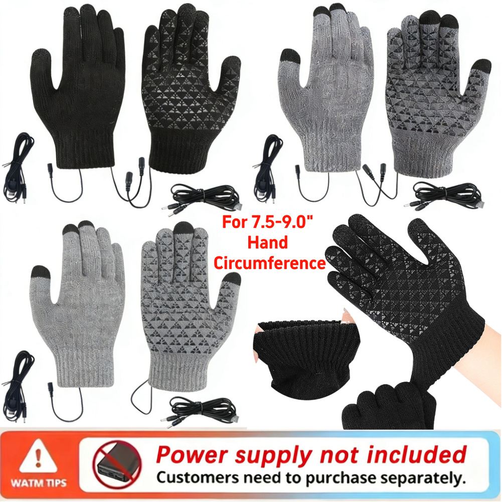 5-1Pairs USB Heated Knitted Gl - Touch Screen Gloves ulasan dan harga